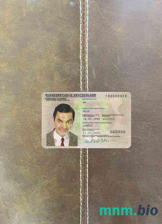 Niemcy ID fotowygląd skan i fotorealistyczny snapshot, 2 w 1